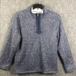 Orvis Men's M Heathered Blue Zip-Up Sweater Paul over fleece lining like Sherpa